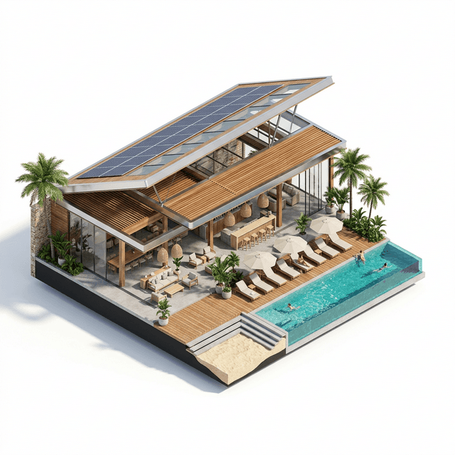 Dakhla Lagoon Kitesurf Parcel 3D Architectural Model